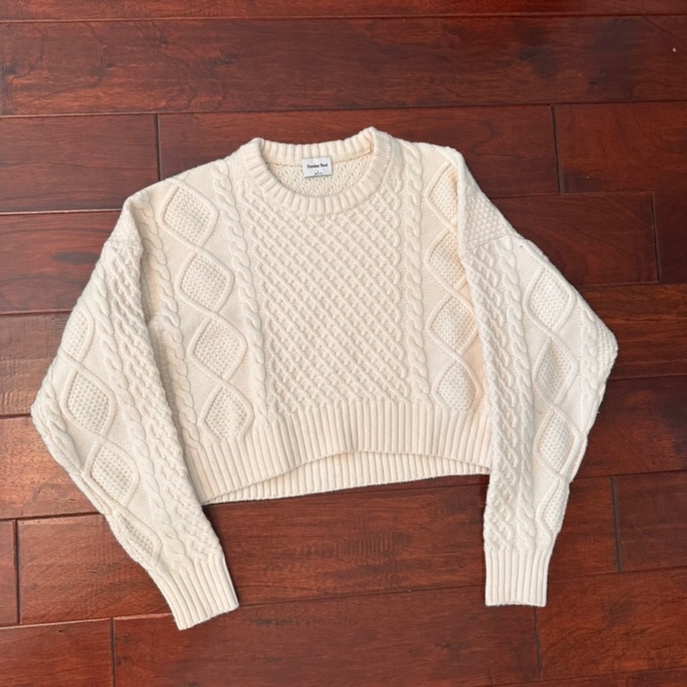 Sunday Best Cable Knit cropped crewneck